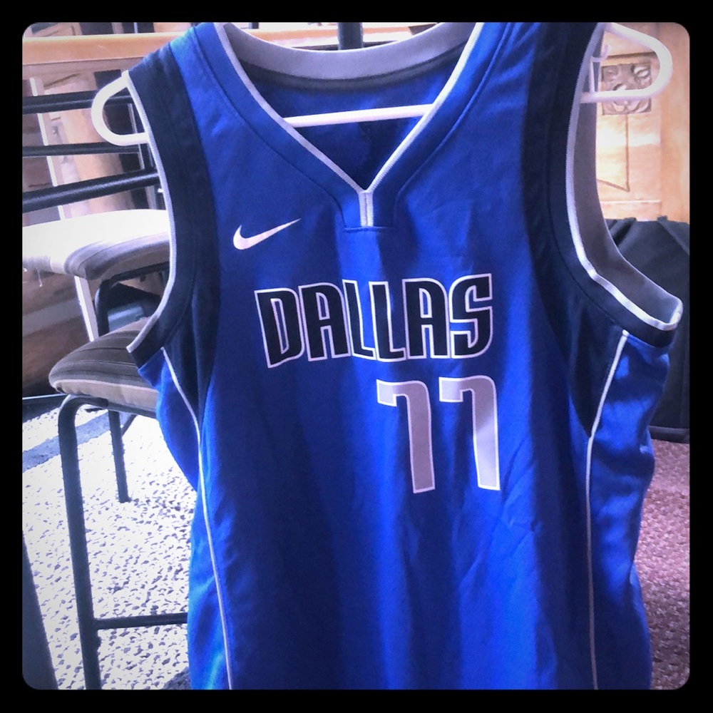 Luka Doncic royal 2020 authentic nba jersey.